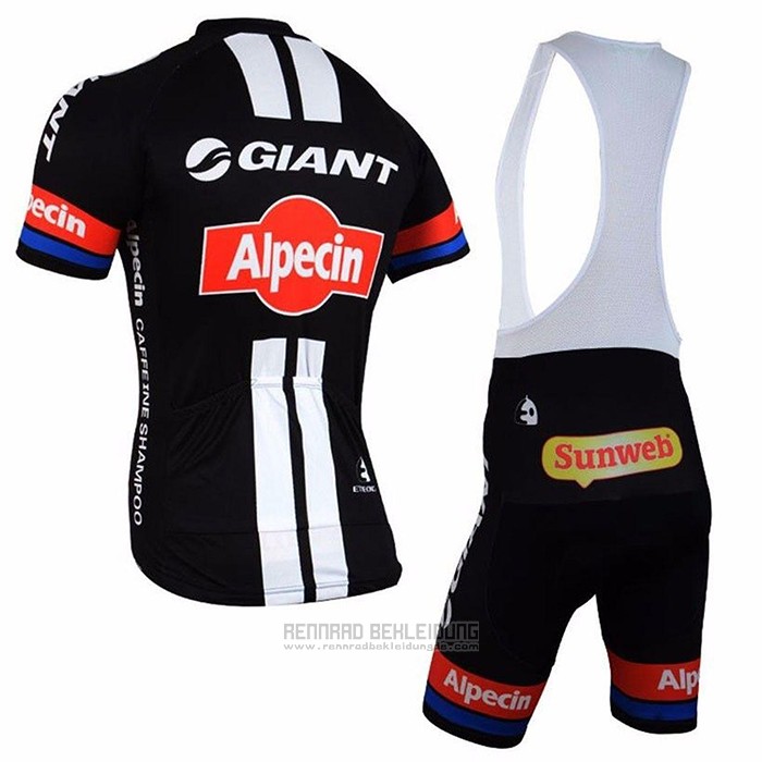 2021 Fahrradbekleidung Giant Alpecin Shwarz Wei Rot Trikot Kurzarm und Tragerhose